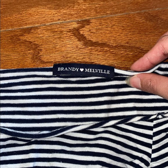 Brandy Melville blue/white stripe off-the-shoulder - Picture 2 of 2